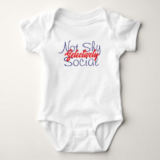 Not Shy Selectively Social Funny Minimalist Baby Bodysuit