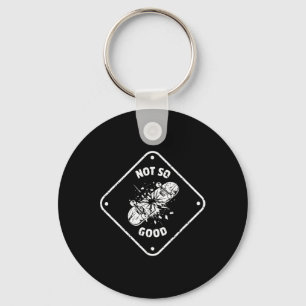 Not So Good Broken Skateboard Funny Skater Graphic Key Ring