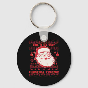 Not So Ugly Christmas Santa Xmas Family Key Ring