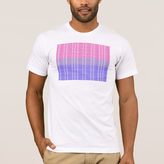 "Not Straight" Bi Flag T-Shirt (Front)