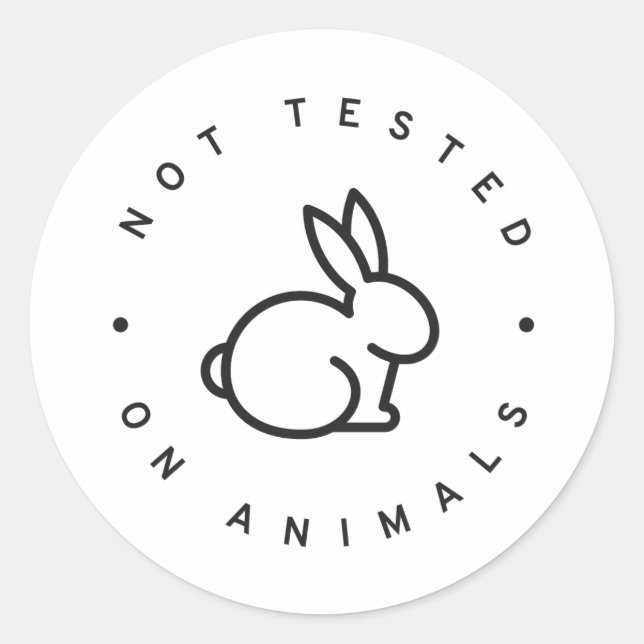 Not tested on animals bunny classic round sticker (Front)