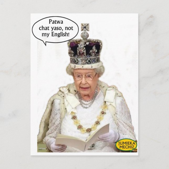 Not the Queen's English Postcard (Front)