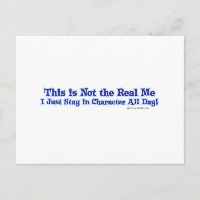 Not the real me. postcard (Front)