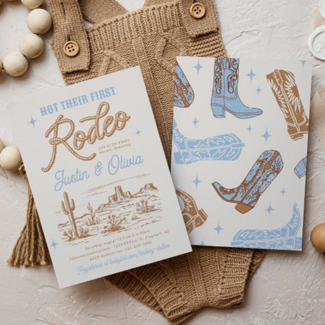 Not Their First Rodeo Baby Shower Invitation (Creator Uploaded)