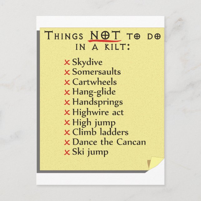Not To Do List Postcard (Front)