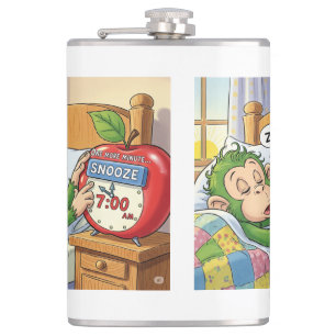Not Today, Alarm – Sleepy Monkey Mode 💤🙈 Hip Flask