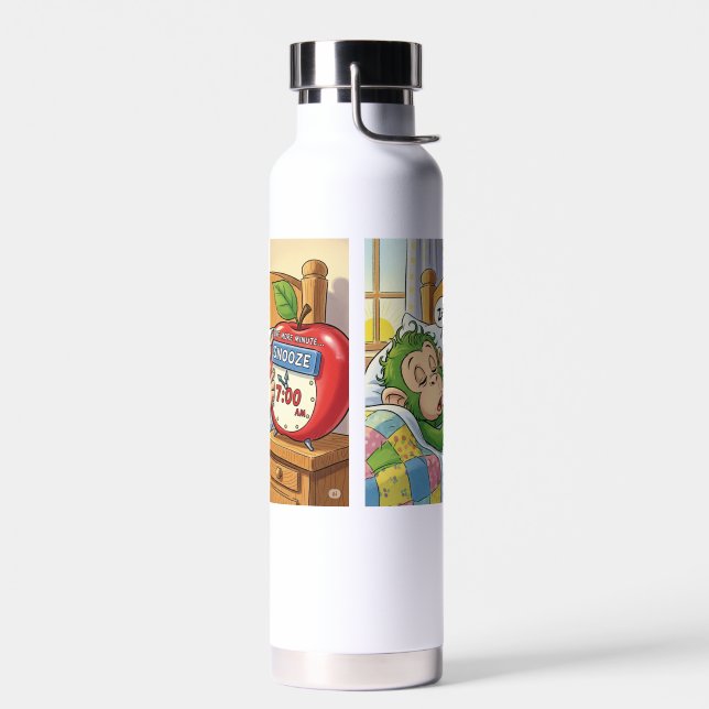 Not Today, Alarm – Sleepy Monkey Mode 💤🙈 Water Bottle (Left)