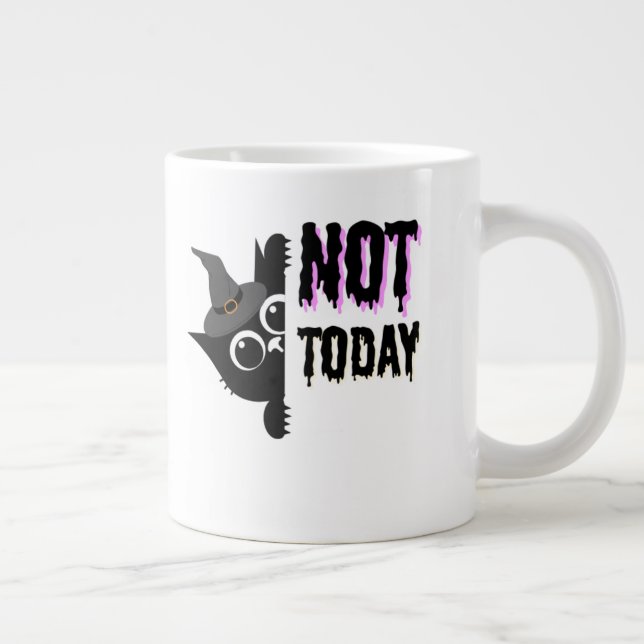 not today cat large coffee mug (Right)