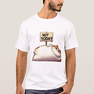Not Today Chubby Grumpy Cat with Sign T-Shirt