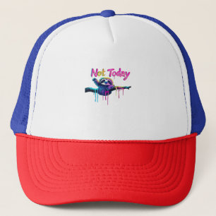 Not Today � Colorful Sloth Neon Artwork Classic T- Trucker Hat
