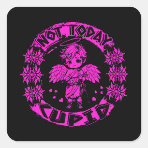 Not Today Cupid Cute Valentine Humour Square Sticker