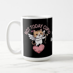 Not Today Cupid Funny and Cute Anti-Valentine's Coffee Mug