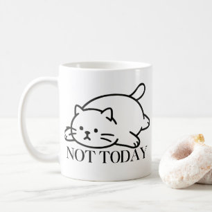 Not Today Cute Lazy Cat Mood Coffee Mug