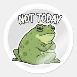 Not Today Frog Sticker Cute Annoyed Frog Meme Kawa