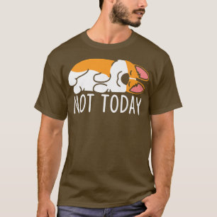 Not Today Funny Dog Lover Lazy Corgi Dog Sleeping  T-Shirt
