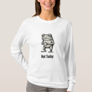 "Not Today" Funny Grumpy Frog With Coffee  T-Shirt