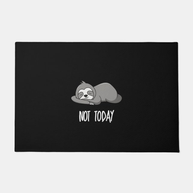 Not Today Funny Sloth Animal Lazy Person Cute Doormat (Front)