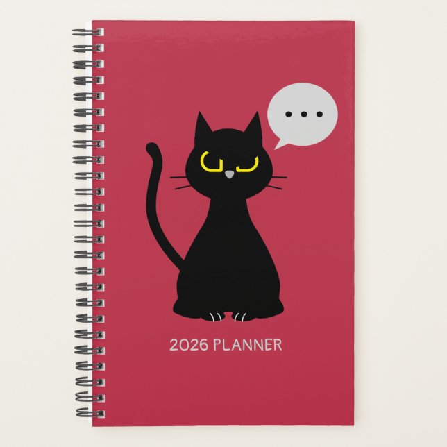 NOT TODAY! Grumpy Black Cat Planner (Front)