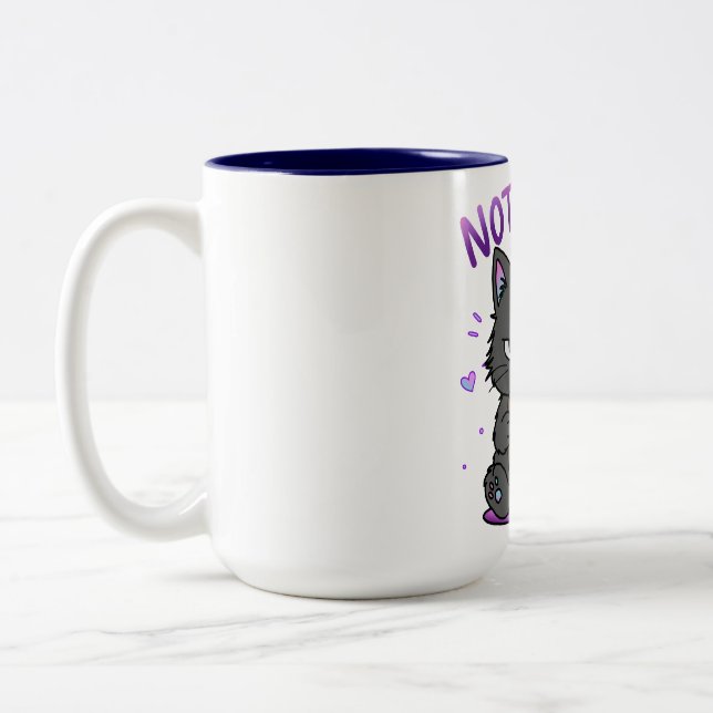 Not Today Grumpy Cat Coffee Lover Cute Funny Cat Two-Tone Coffee Mug (Left)