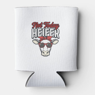 Not Today Heifer Funny Cow Vintage Vector Design_1 Can Cooler