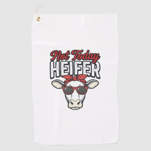 Not Today Heifer Funny Cow Vintage Vector Design_1 Golf Towel