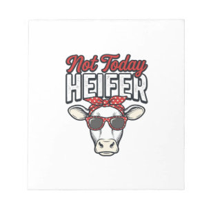 Not Today Heifer Funny Cow Vintage Vector Design_1 Notepad