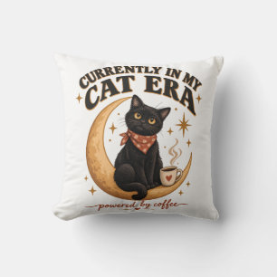 Not Today Human Funny Grumpy Black Cat Coffee Desi Cushion