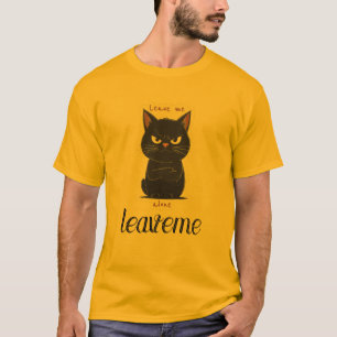 Not Today Human Funny Grumpy Black Cat Coffee Desi T-Shirt