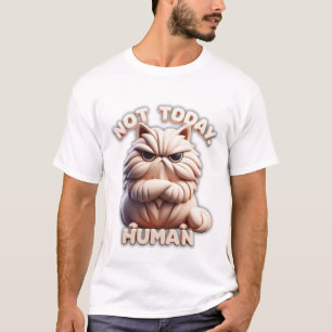 Not Today Human Funny Grumpy Cat T-Shirt