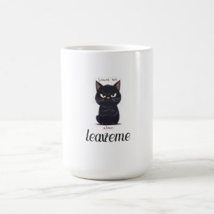 Not Today Human Grumpy Black Cat Coffee Mug