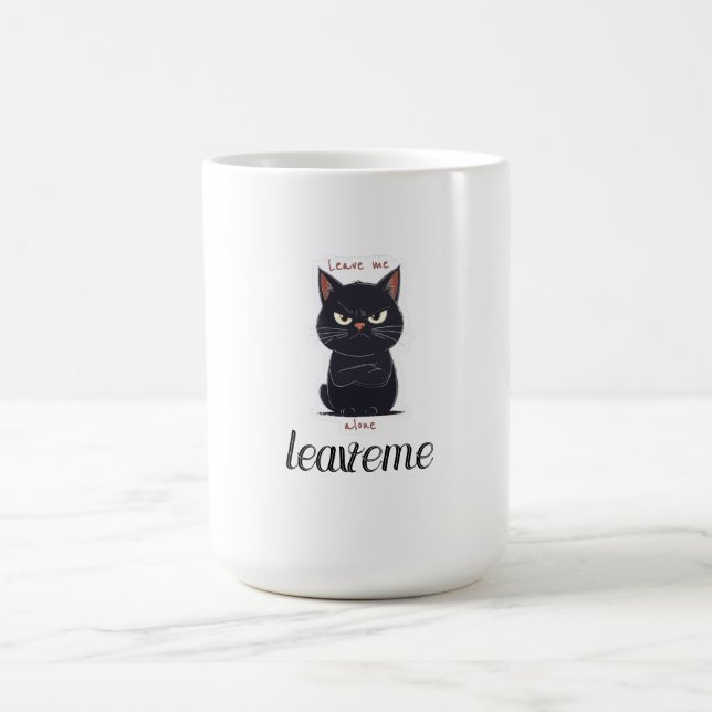 Not Today Human Grumpy Black Cat Coffee Mug (Center)
