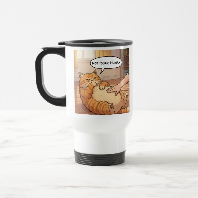 Not Today Human Grumpy Cat Mug | Lazy Cat Funny  (Left)