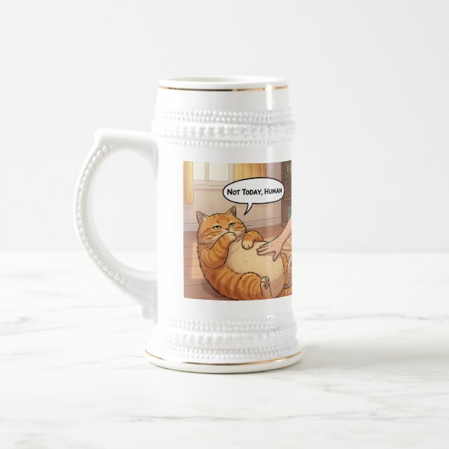 Not Today Human Grumpy Cat Mug | Lazy Cat Funny  (Left)