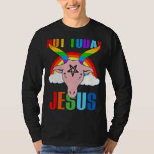 Not Today Jesus Gay Pride Lgbt Satan Goat T-Shirt