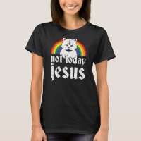 Not Today Jesus Rainbow Satanic Cat Goth Concert