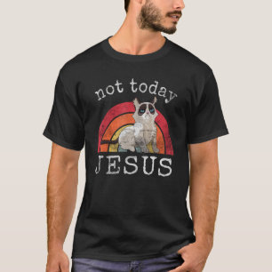 Not Today Jesus Satanic Cat Rainbow T-Shirt