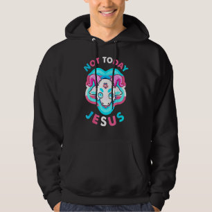 Not Today Jesus Transgender Lgbt Satan Goat Hoodie