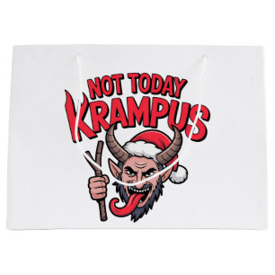 Not Today Krampus Funny Christmas Evil Krampus Large Gift Bag
