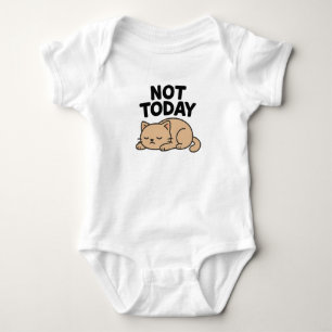 Not Today" – Lazy Cat Funny Cartoon Design Baby Bodysuit