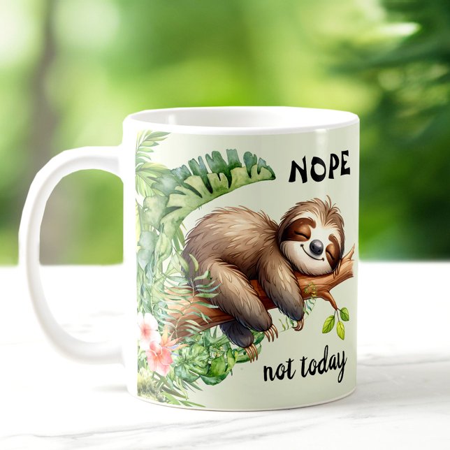 Not Today Lazy Sloth Safari Jungle Cute Animal Coffee Mug (Not Today Lazy Sloth Safari Jungle Cute Animal Coffee Mug)