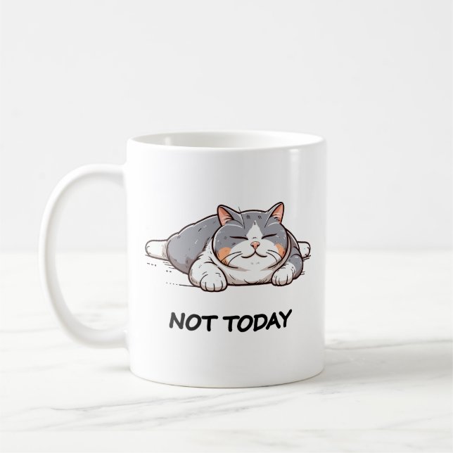 Not Today Mug | Sleeting Funny cat (Left)