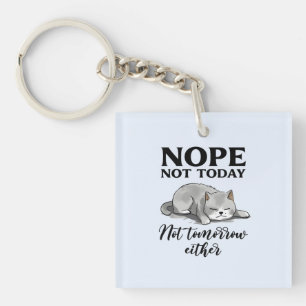 Not Today, Not Tomorrow – Sleepy Cat Key Ring
