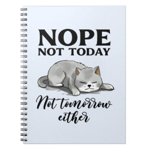 Not Today, Not Tomorrow – Sleepy Cat Notebook