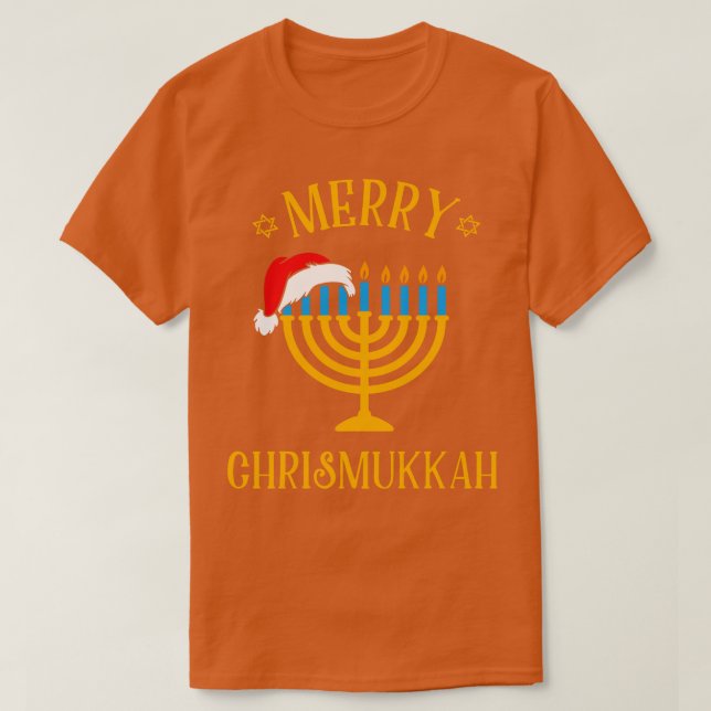 Not Today Santa Hanukkah Chanukah Santa Hat Menora T-Shirt (Design Front)