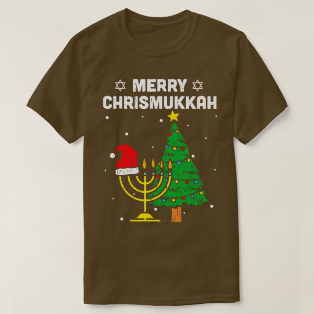 Not Today Santa Hanukkah Chanukah Santa Hat Menora T-Shirt (Design Front)