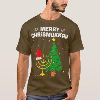 Not Today Santa Hanukkah Chanukah Santa Hat Menora T-Shirt