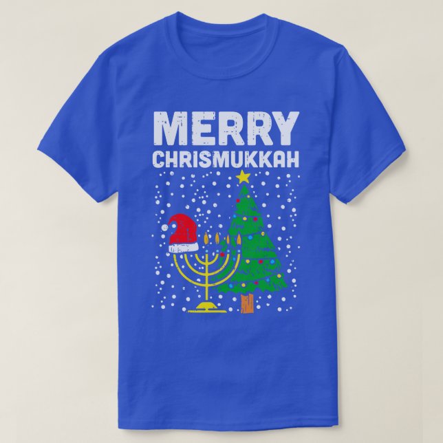 Not Today Santa Hanukkah Chanukah Santa Hat Menora T-Shirt (Design Front)