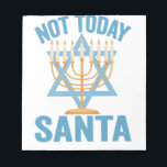 Not Today Santa Jewish Hanukkah Holiday Menorah Notepad<br><div class="desc">Funny, santa, christmas, hanukkah, menorah, jewish, jew, gift, birthday</div>