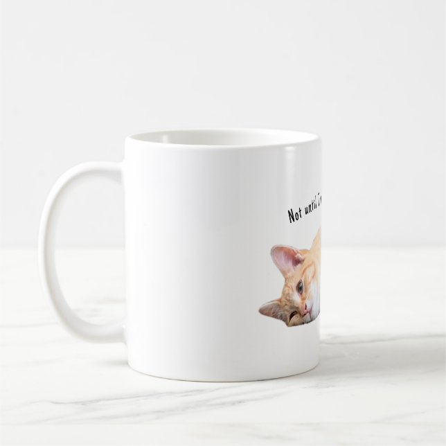 Not Until I've Had My Coffee Cat Mug (Left)