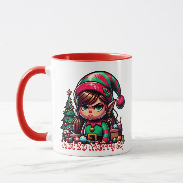 Not Very Merry Christmas Elf | Funny Personalised Mug (Left)